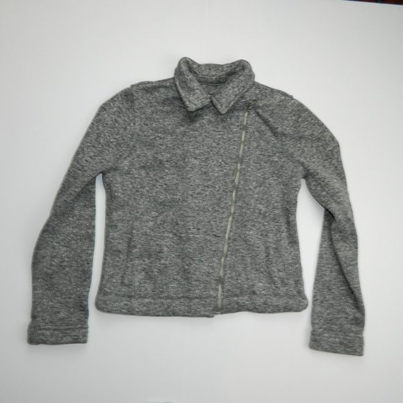 Girls XL (14) Gray Fleece Moto Jacket Sweater - Picture 5 of 10